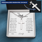 Father Remembrance Personalized Cross Necklace Ball Chain