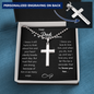 Father Remembrance Personalized Cross Necklace Ball Chain (Black Card)