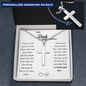 Father Remembrance Personalized Cross Necklace Ball Chain