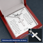 Father Remembrance Personalized Cross Necklace Ball Chain