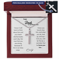 Father Remembrance Personalized Cross Necklace Ball Chain