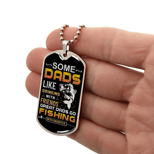 Fishing with Daughter | Dog Tag Necklace