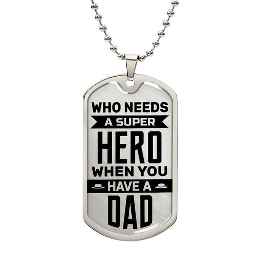 Superhero Dad | Dog Tag Necklace