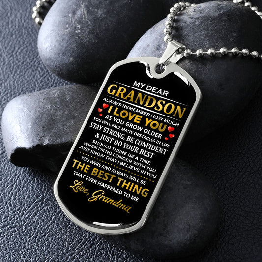 My Dear Grandson | Dog Tag Necklace