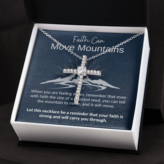 Faith Can Move Mountains | CZ Cross Necklace