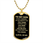 To My Son Always Remember Love Dad | Dog Tag