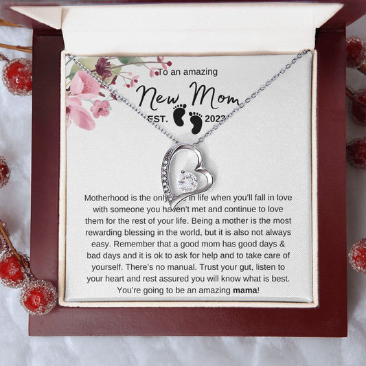 New Mom Baby Feet 2023 | Forever Love Necklace