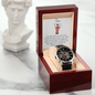 Men's Openwork Watch with Mahogany Box White Card Forever Daughter