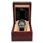 Not Forgotten Men's Openwork Watch with Mahogany Box Black Card