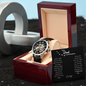 Not Forgotten Men's Openwork Watch with Mahogany Box Black Card