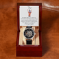 Men's Openwork Watch with Mahogany Box White Card Forever Daughter