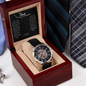 Not Forgotten Men's Openwork Watch with Mahogany Box Black Card