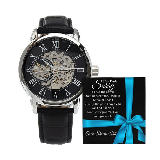 I Am Truly Sorry-Openwork Men's Watch