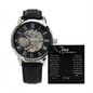 Not Forgotten Men's Openwork Watch with Mahogany Box Black Card