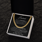 Happy Father's Day Cuban Link Necklace Black Card