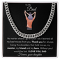 I Love You Dad Cuban Link Chain Adjustable Length