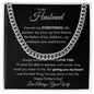 Happy Father's Day Cuban Link Necklace Black Card