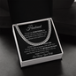 Happy Father's Day Cuban Link Necklace Black Card