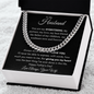 Happy Father's Day Cuban Link Necklace Black Card