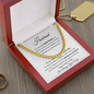 Happy Father's Day Cuban Link Necklace White Card