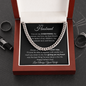 Happy Father's Day Cuban Link Necklace Black Card
