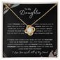 Daughter, I Love You with All of My Heart | Love Knot Necklace Black Card