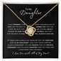 Daughter, I Love You with All of My Heart | Love Knot Necklace Plain Black Card