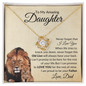 Daughter Never Forget that I Love You | Love Knot Necklace Gold Card