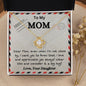 To My Mom Airmail Love Knot Necklace with Message Card White Gold and Silver Necklace Love Your Daughter Gift from Daughter