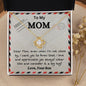 To My Mom Airmail Love Knot Necklace with Message Card Gold Necklace Love Your Daughter Gift from Son