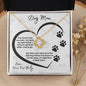 Dog Mom Paw Print Heart 2 | Love Knot Necklace
