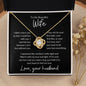 Gold to my wife love knot necklace