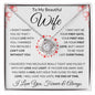 I Can't Live Without You | Love Knot Necklace White Card