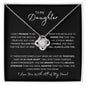 Daughter, I Love You with All of My Heart | Love Knot Necklace Plain Black Card