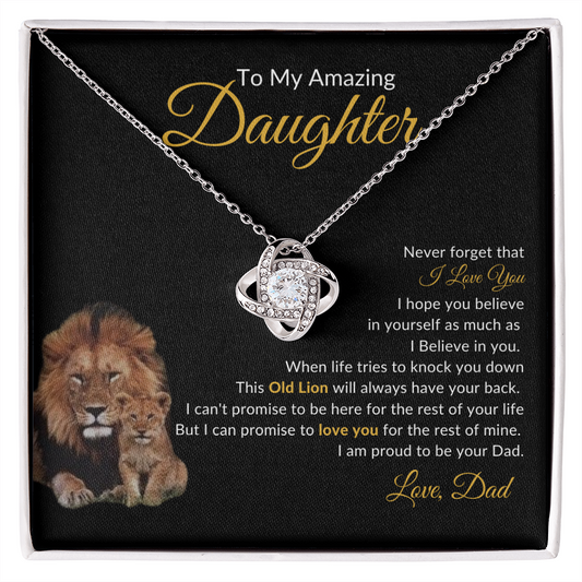 Love Knot Necklace | Amazing Daughter Gold This Old Lion