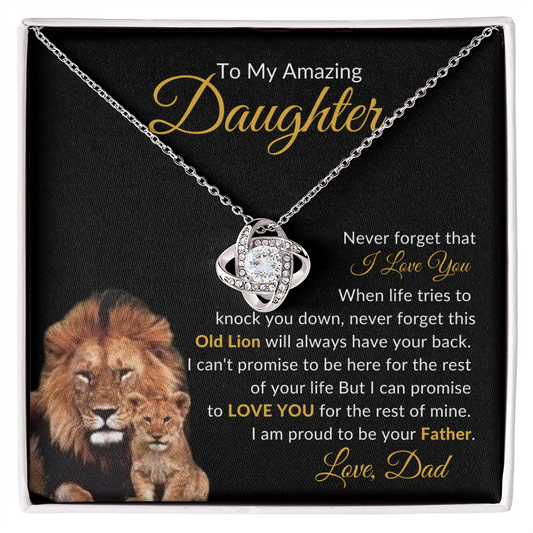 Daughter Never Forget that I Love You | Love Knot Necklace