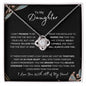 Daughter, I Love You with All of My Heart | Love Knot Necklace Black Card