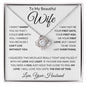 Wife Love & Light | Love Knot Necklace (Black on White Card)