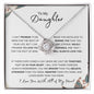 Daughter, I Love You with All of My Heart | Love Knot Necklace White Card