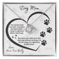 Dog Mom Paw Print Heart | Love Knot Necklace