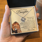 Daughter Never Forget that I Love You | Love Knot Necklace Gold Card