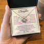Lovely Daughter from Dad Pink | Love Knot Necklace