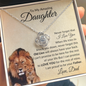 Daughter Never Forget that I Love You | Love Knot Necklace Gold Card
