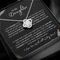 Daughter, I Love You with All of My Heart | Love Knot Necklace Black Card