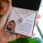 Daughter Never Forget that I Love You | Love Knot Necklace White and Gold Card