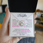 Lovely Daughter from Dad Pink | Love Knot Necklace