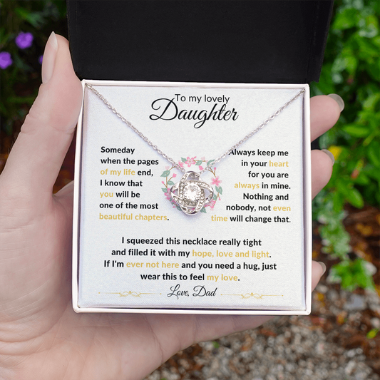 Lovely Daughter Someday from Dad | Love Knot Necklace