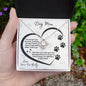 Dog Mom Paw Print Heart | Love Knot Necklace