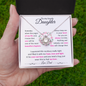 Lovely Daughter from Dad Pink | Love Knot Necklace