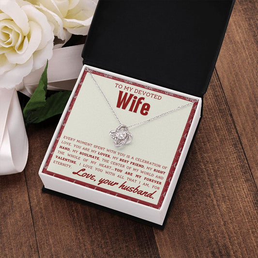 To My Devoted Wife | Love Knot Necklace